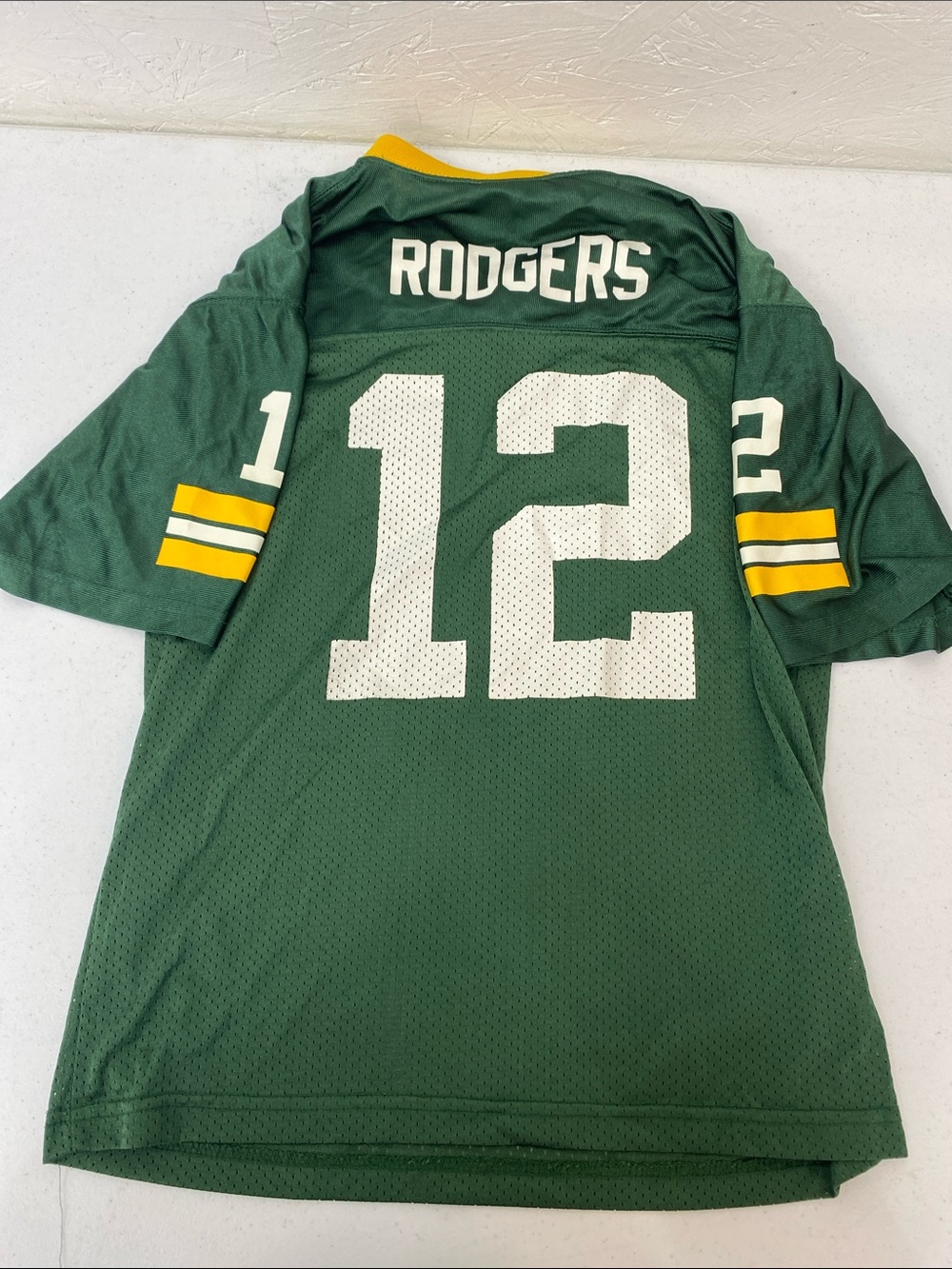 NFL Green #12 Jersey with Yellow Trim Rodger’s Green Bay Packers